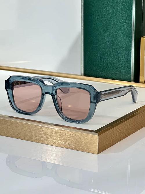 GenkSun Classic Havana Green - Luxury Square Sunglasses